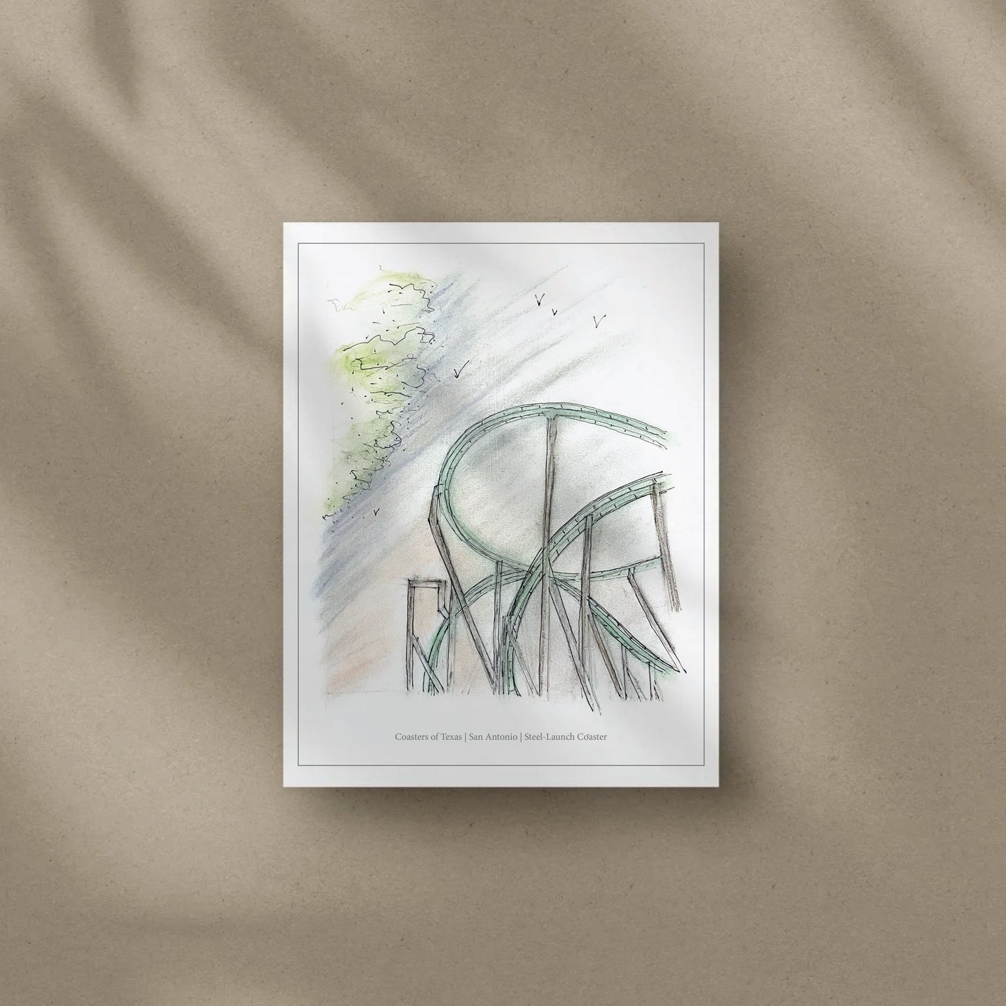 8x10 Poltergeist Roller Coaster Inspired Artwork