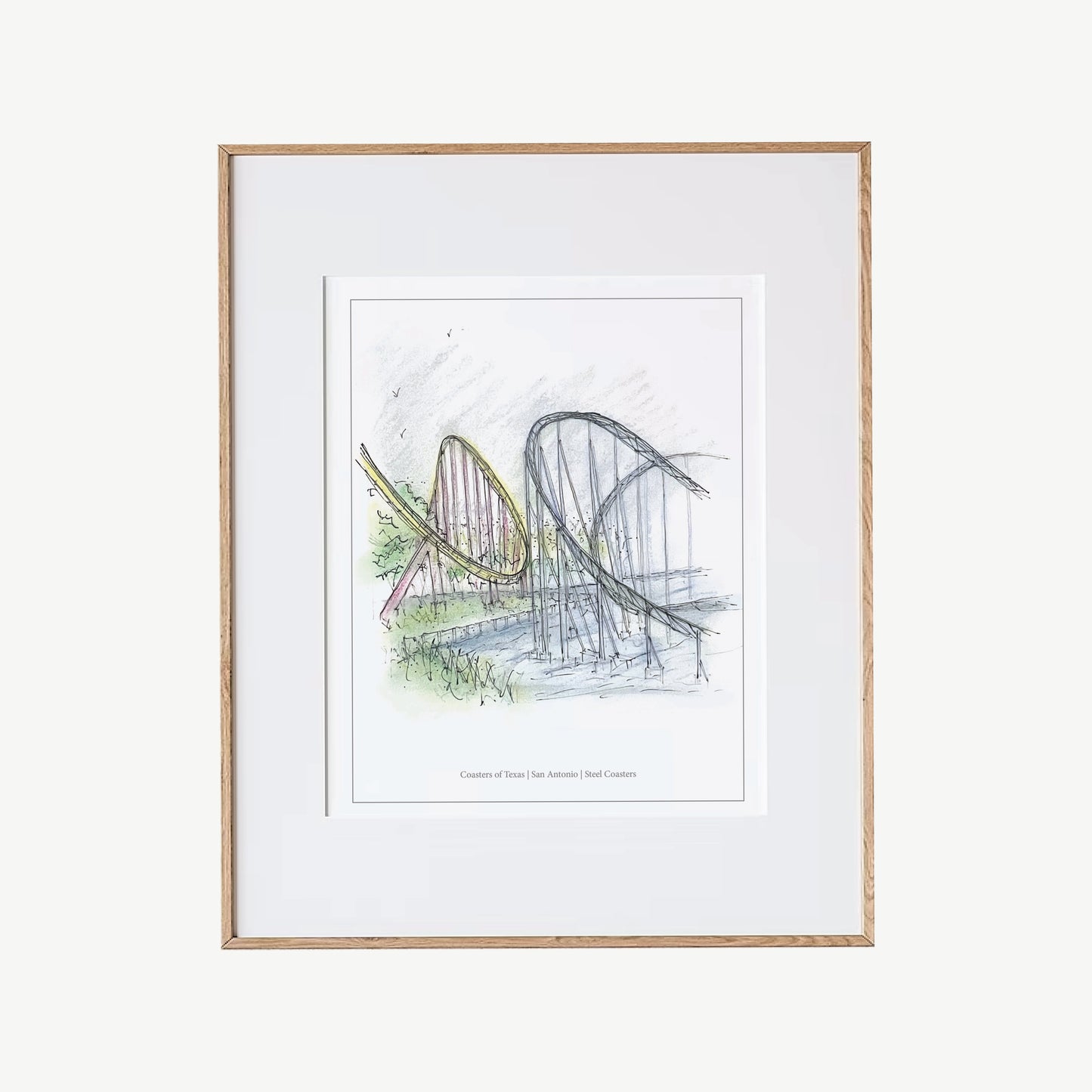 8x10 Steel Eel and Wave Breaker The Rescue Roller Coaster Inspired Artwork