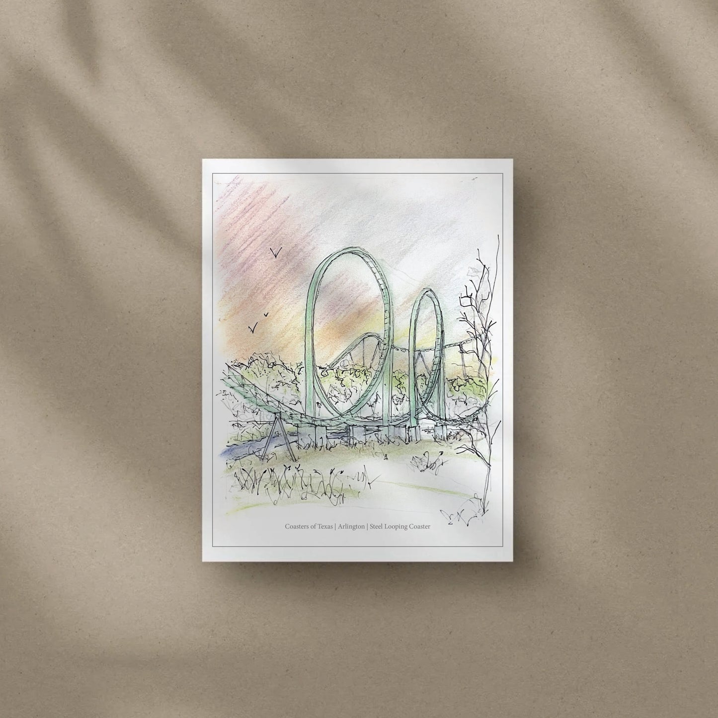 8x10 Shockwave Roller Coaster Inspired Artwork