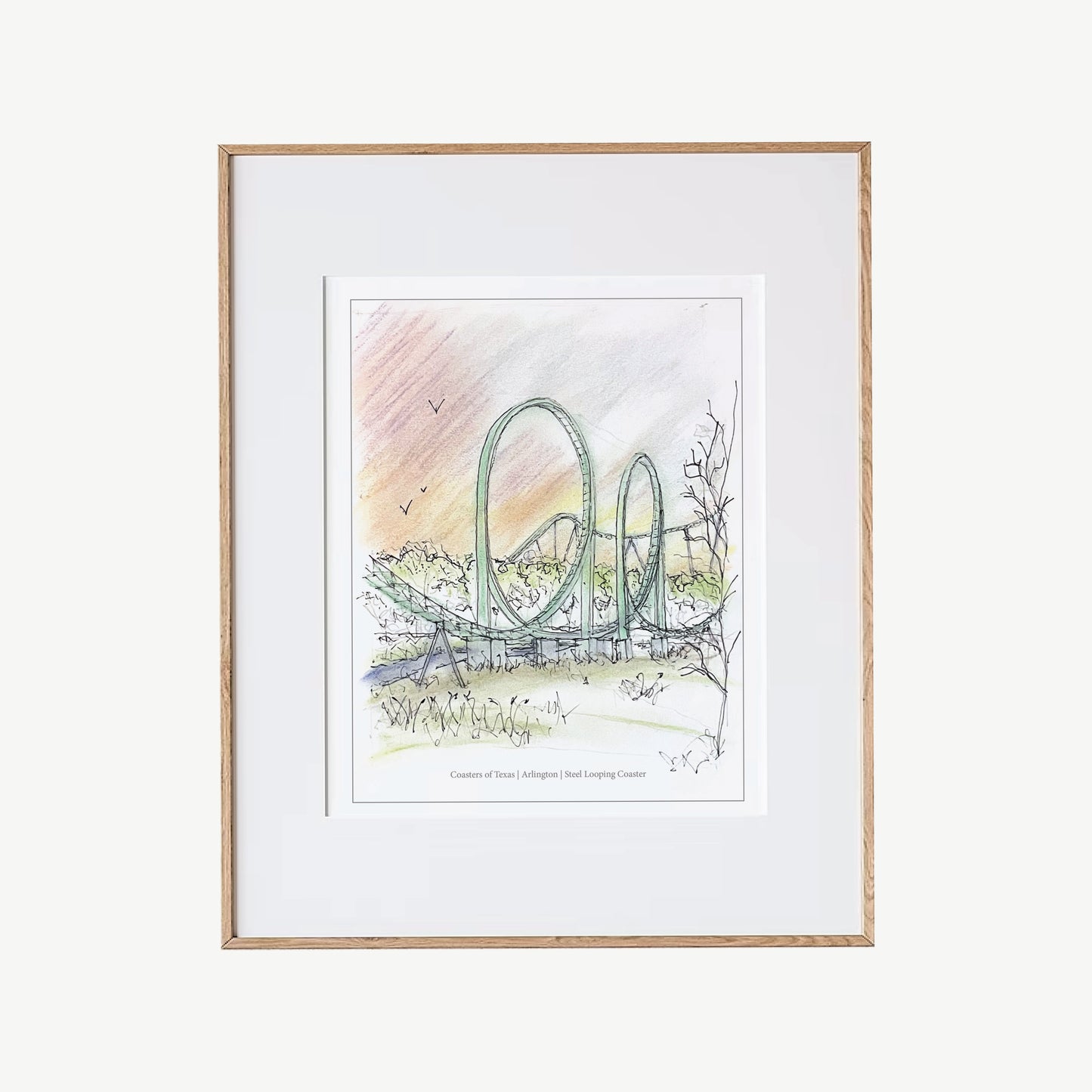 8x10 Shockwave Roller Coaster Inspired Artwork