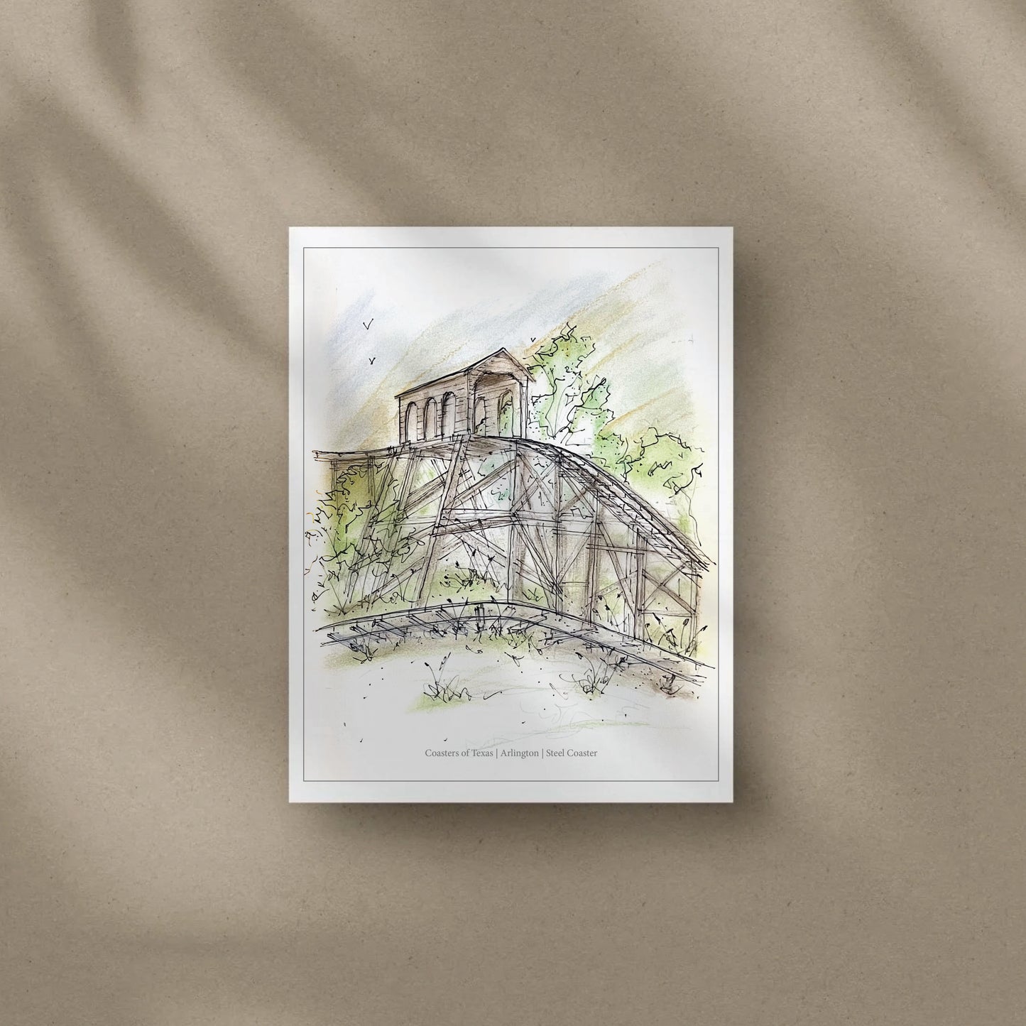 8x10 Mine Train Roller Coaster Inspired Artwork