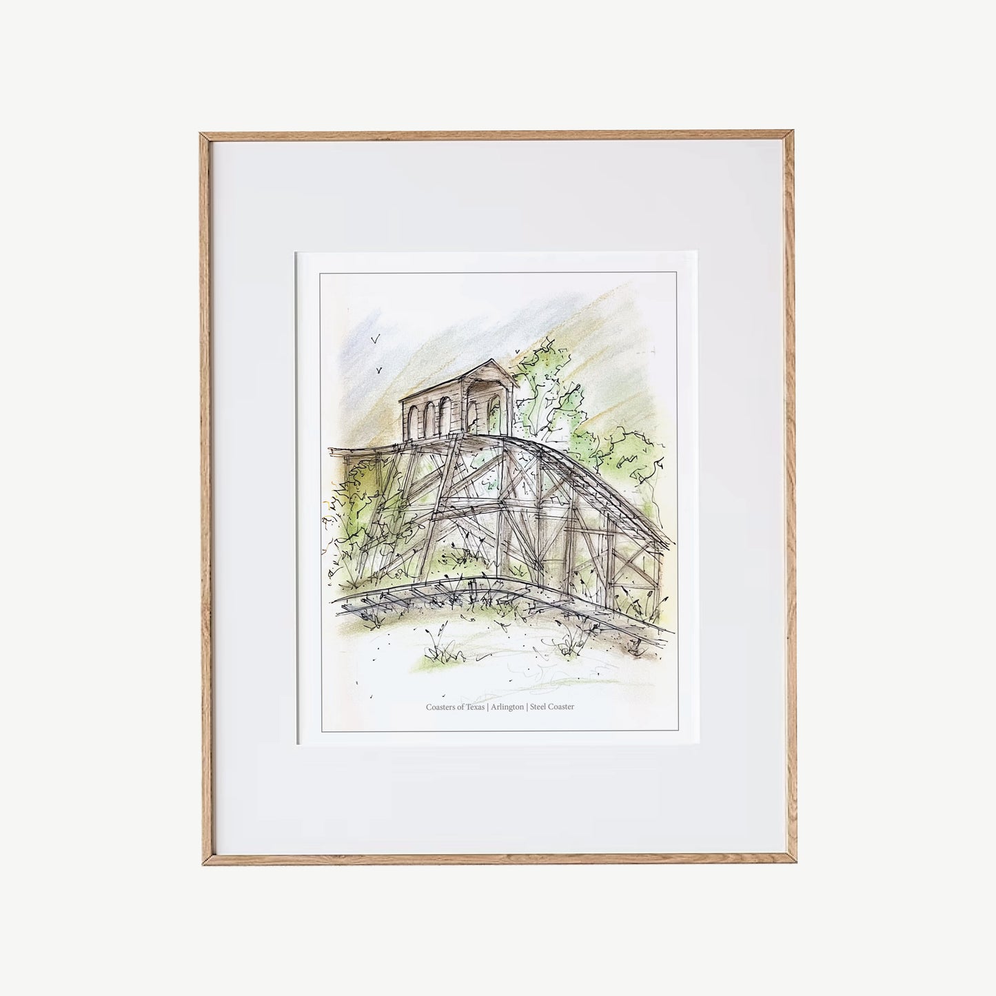 8x10 Mine Train Roller Coaster Inspired Artwork
