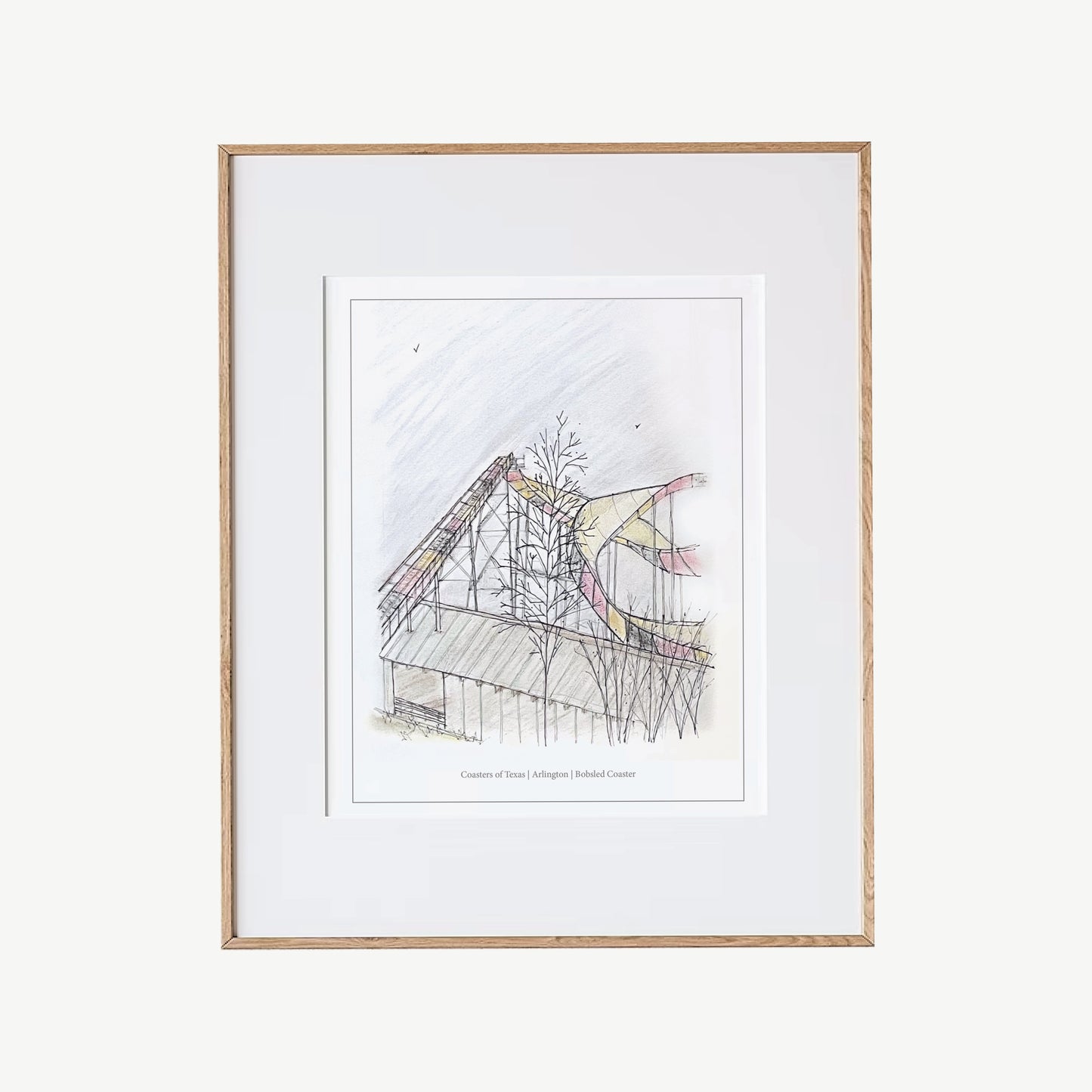 8x10 La Vibora Roller Coaster Inspired Artwork