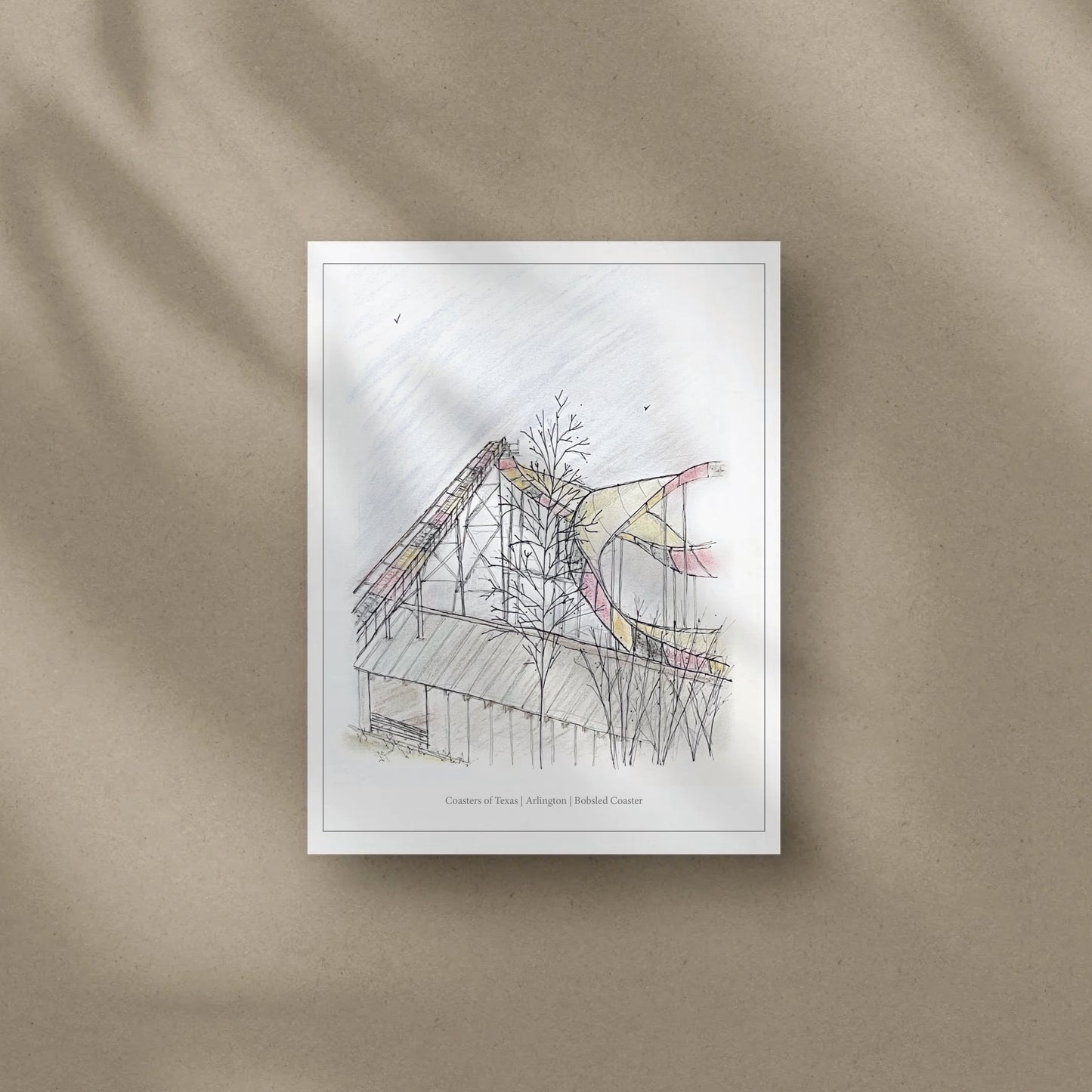 8x10 La Vibora Roller Coaster Inspired Artwork
