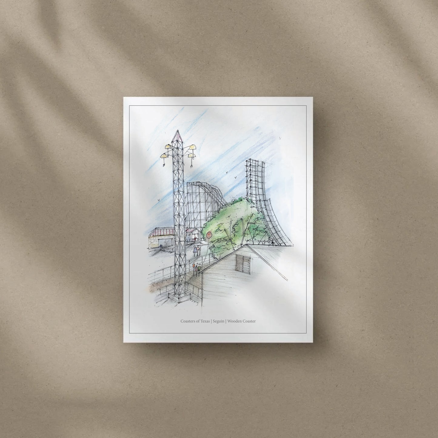 8x10 Switchback Roller Coaster Inspired Print