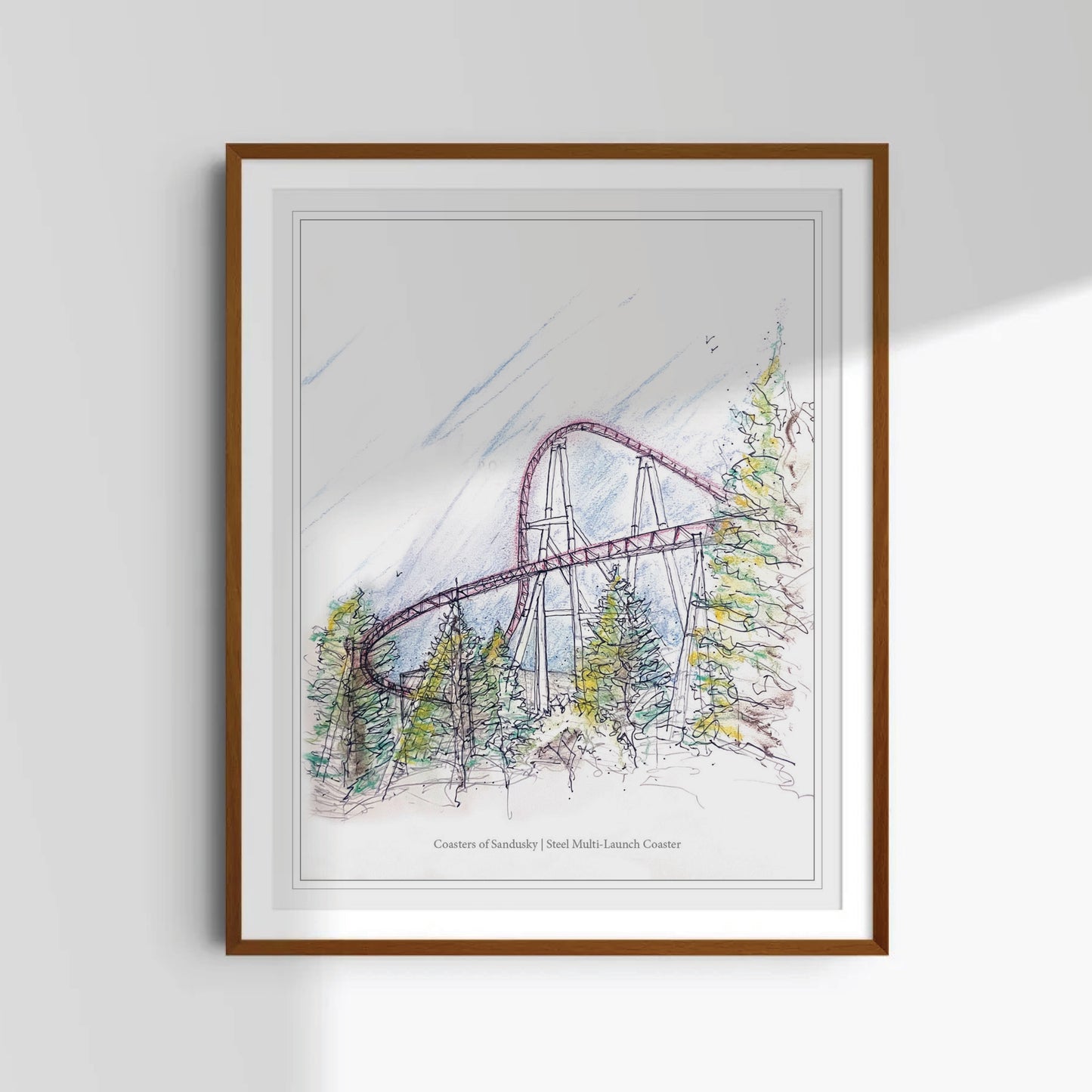8x10 Maverick Rollercoaster Inspired Artwork