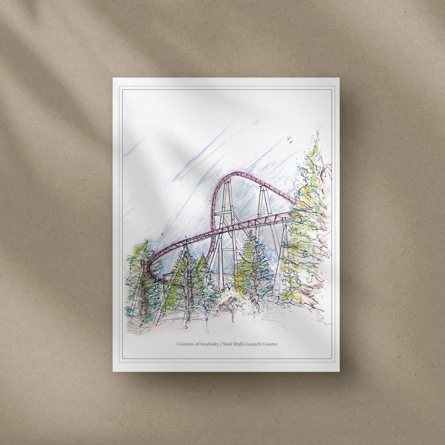 8x10 Maverick Rollercoaster Inspired Artwork