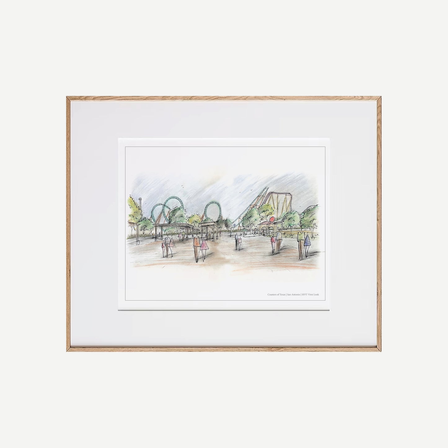 11x14 Six Flags Fiesta Texas Inspired Artwork
