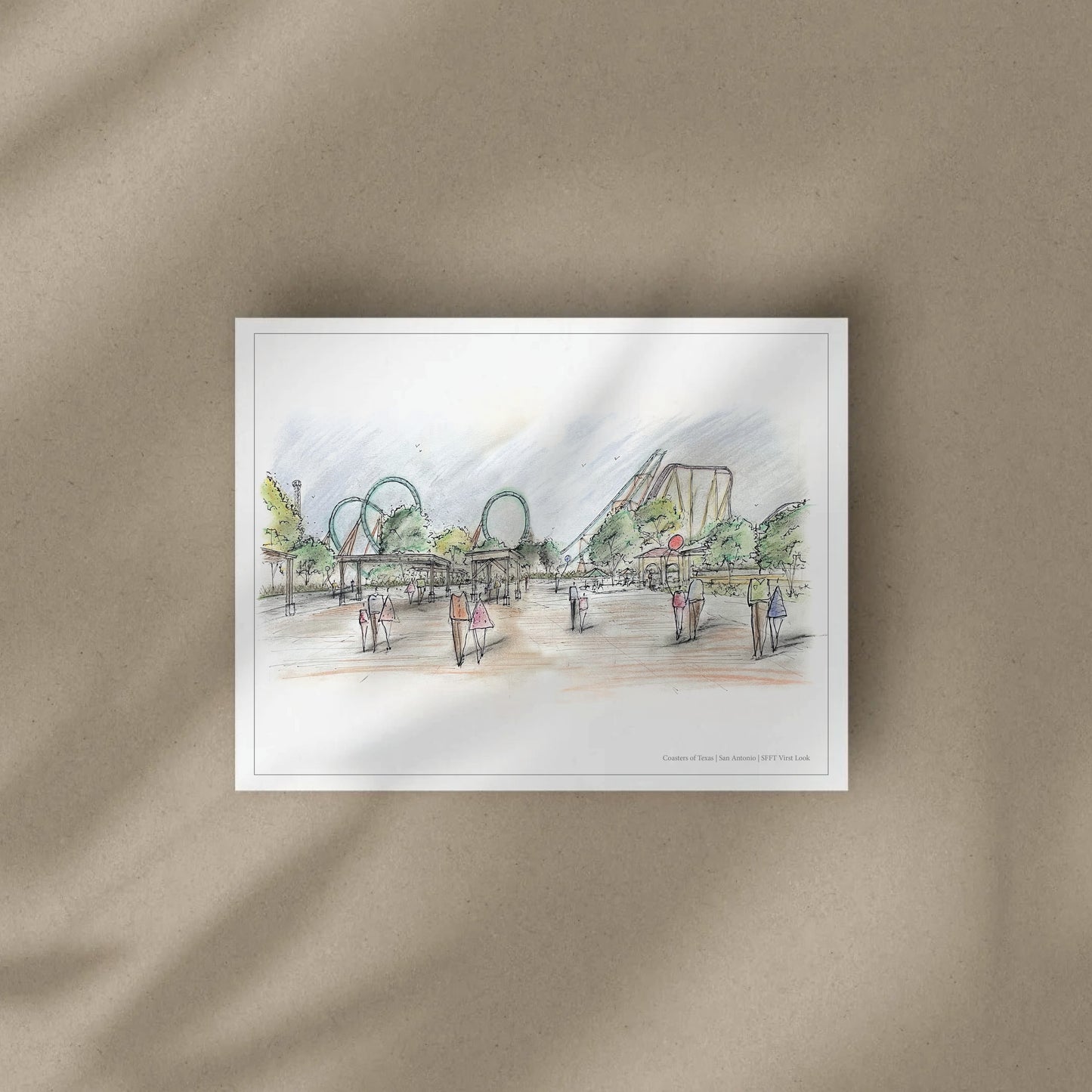 11x14 Six Flags Fiesta Texas Inspired Artwork