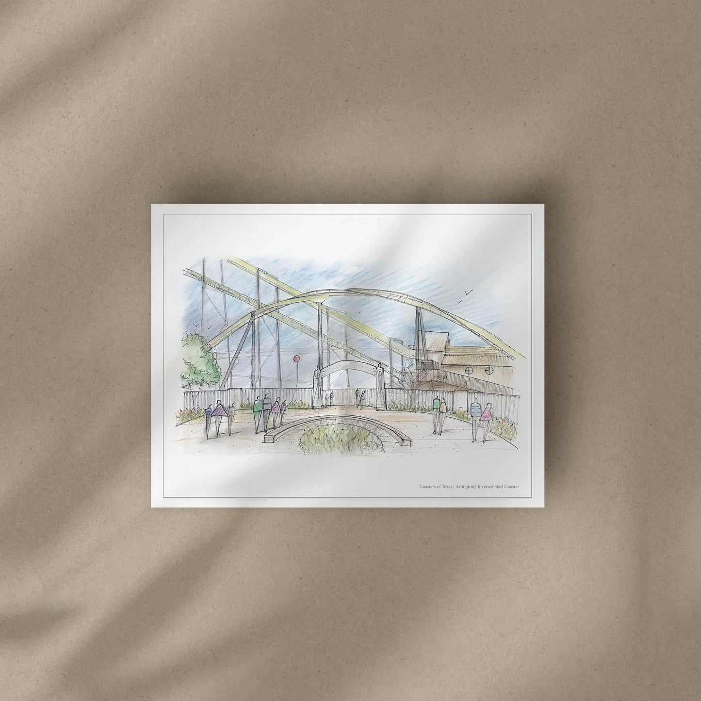 11x14 Batman The Ride Rollercoaster Inspired Artwork