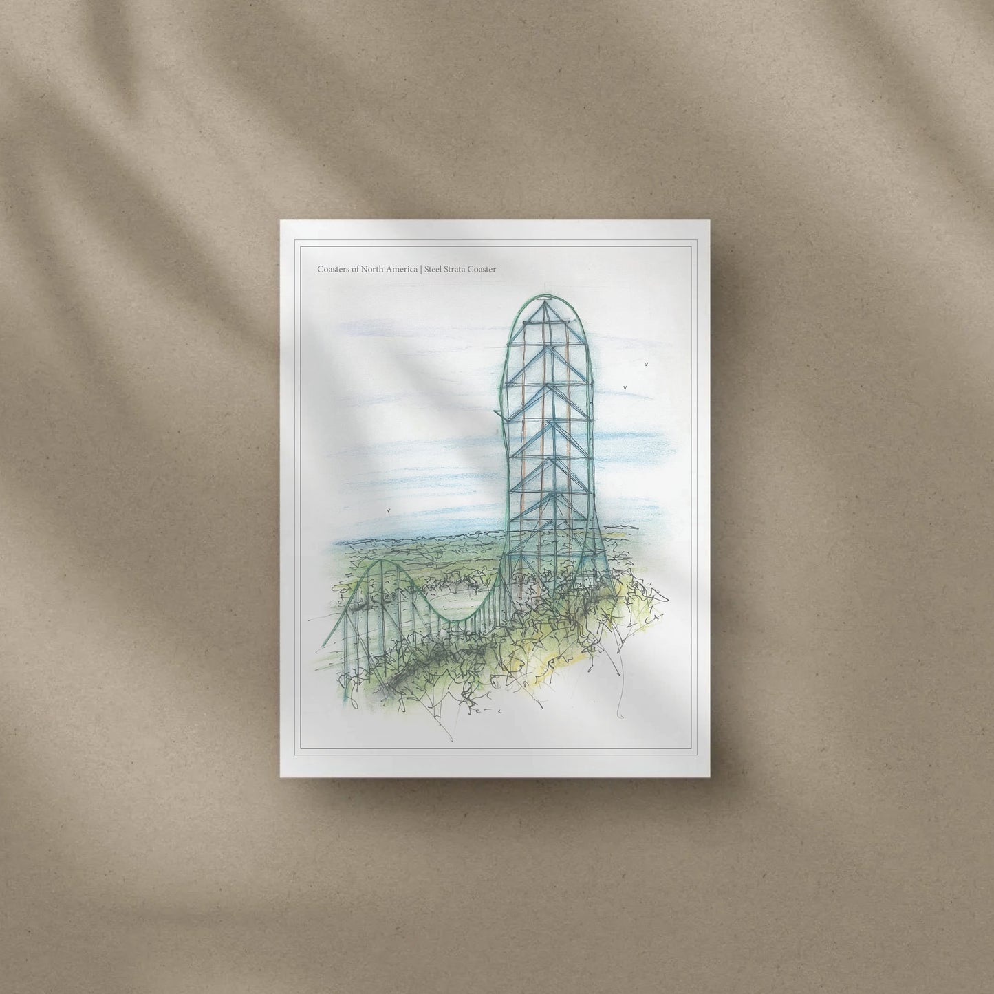8x10 Kingda Ka Rollercoaster Inspired Artwork