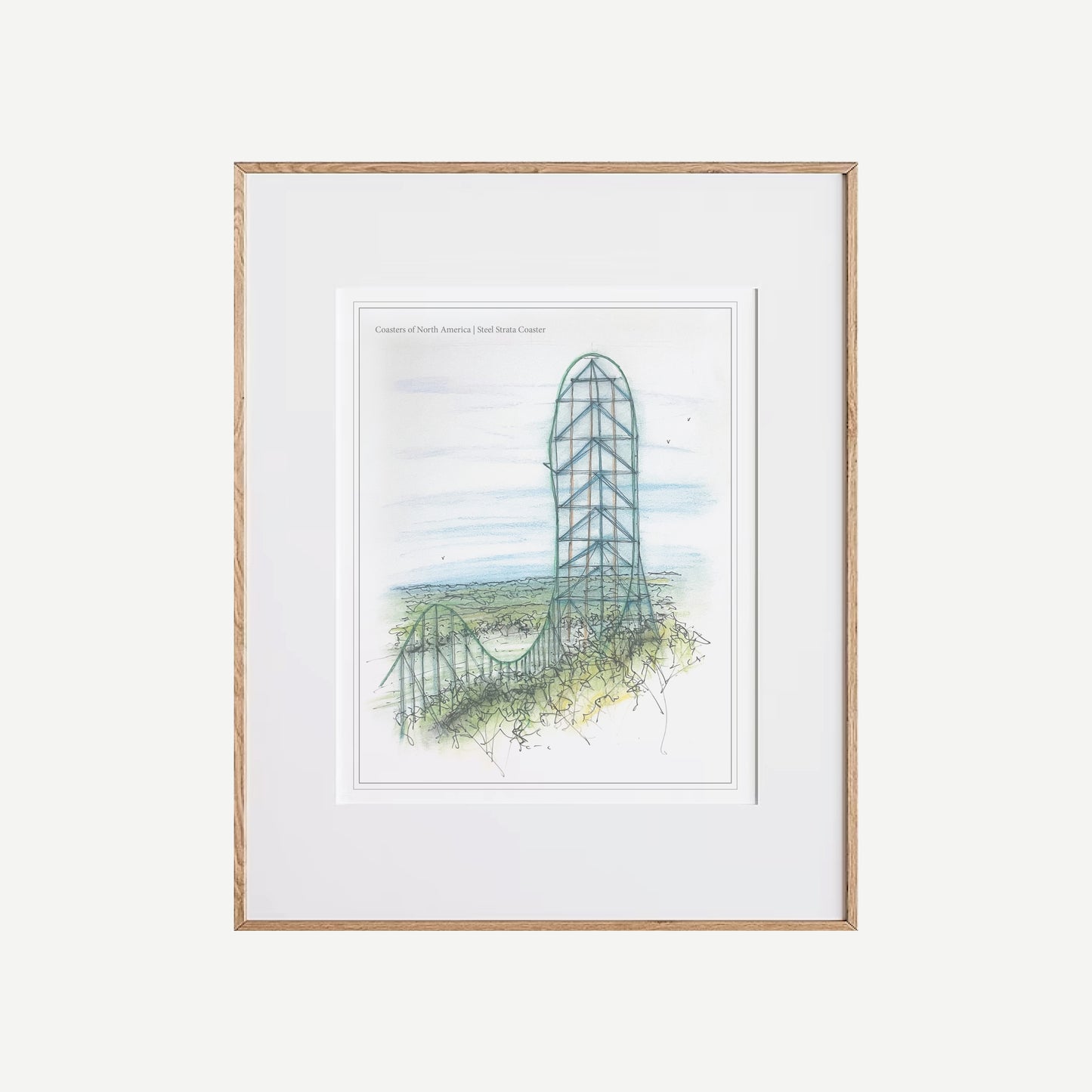 8x10 Kingda Ka Rollercoaster Inspired Artwork