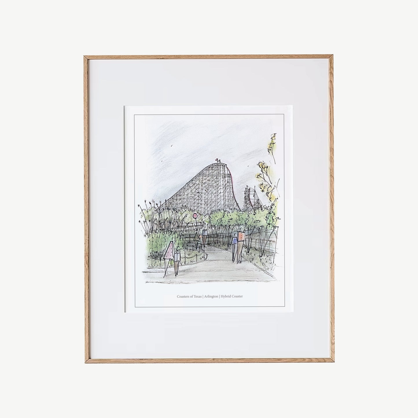 8x10 New Texas Giant Roller Coaster Inspired Artwork