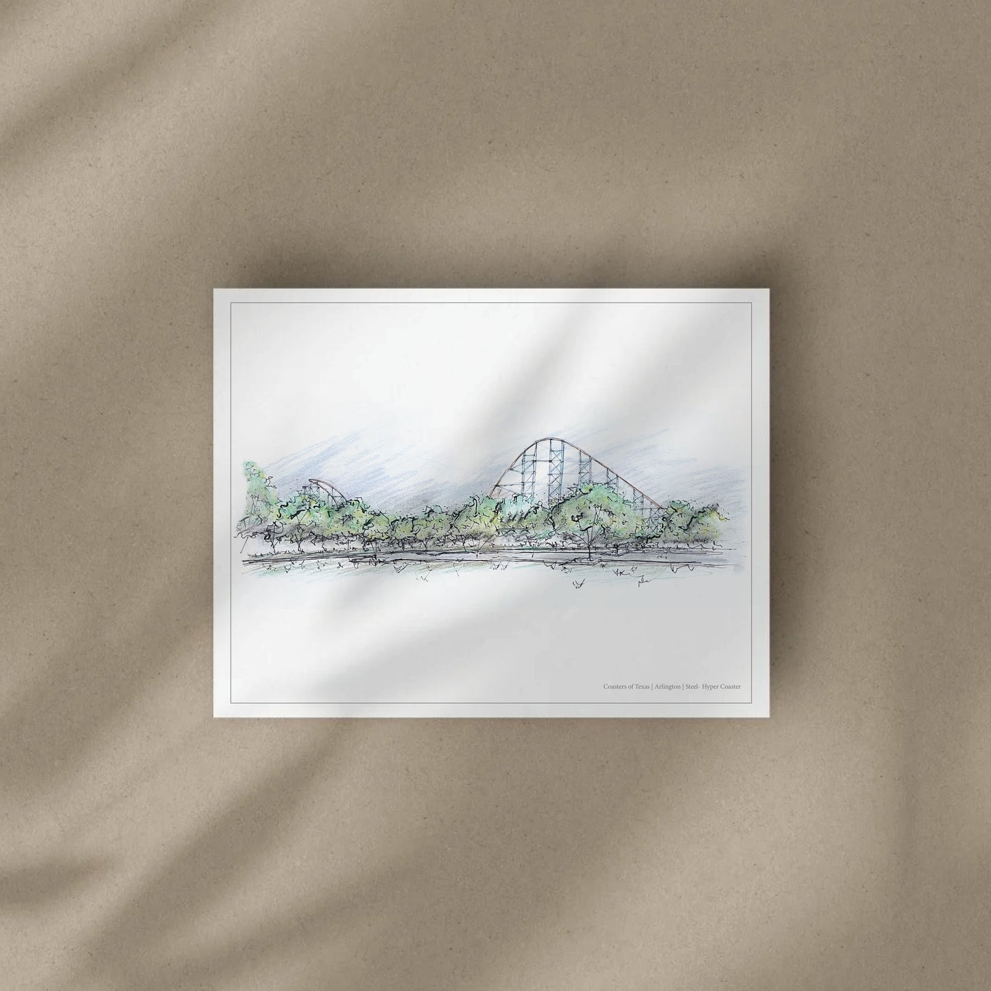 11x14 Titan Rollercoaster Inspired Artwork