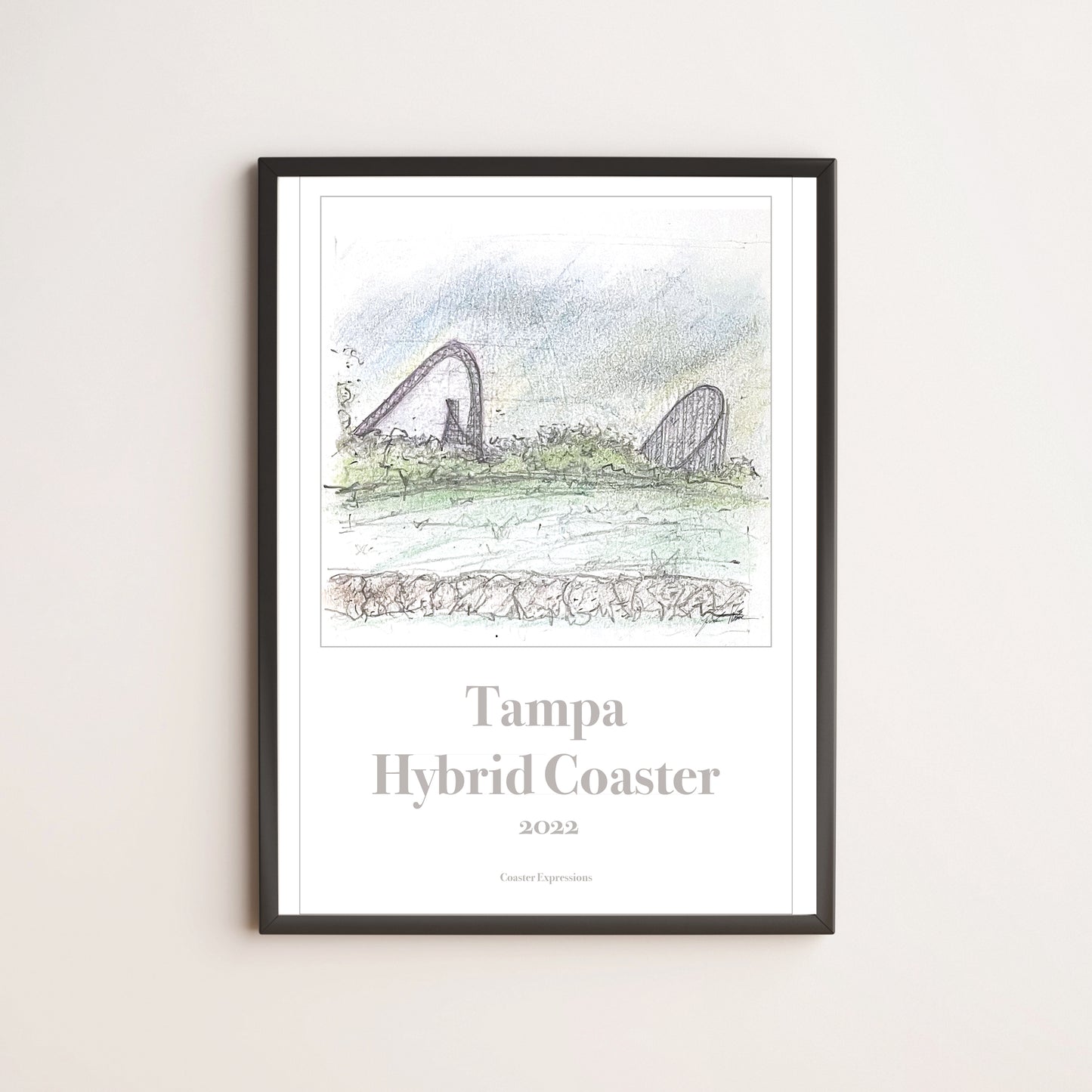 Iron Gwazi Roller Coaster Inspired Artwork
