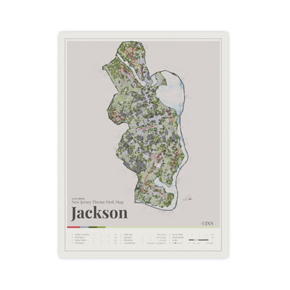Jackson New Jersey theme park map print, 12x16 matte, by Coaster Expressions
