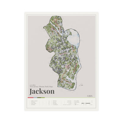 Jackson New Jersey theme park map print, 18x24 matte, by Coaster Expressions