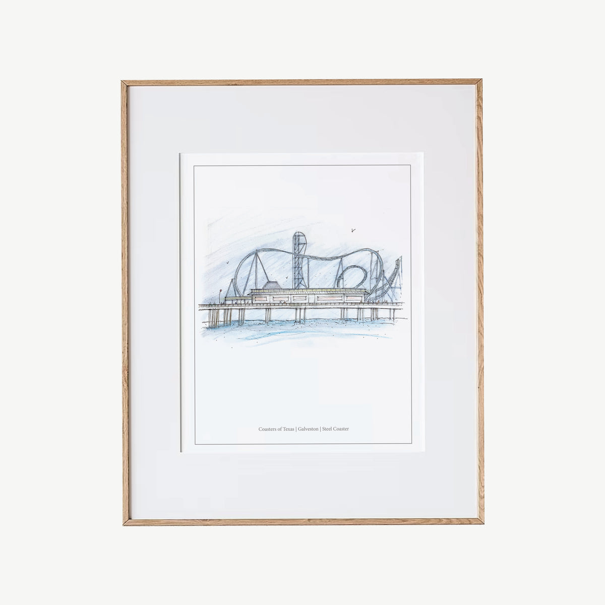 8x10 Galveston Pier Coaster Print