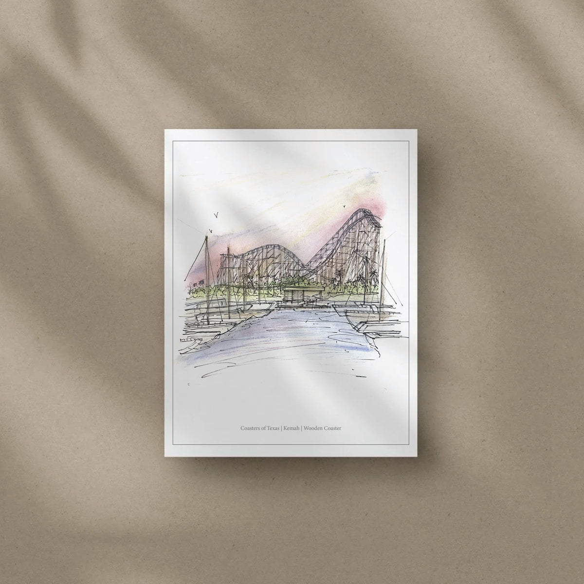 8x10 Kemah Bayfront Woodie Print – view 2