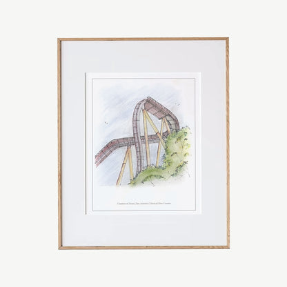 8x10 San Antonio Dive Coaster Print