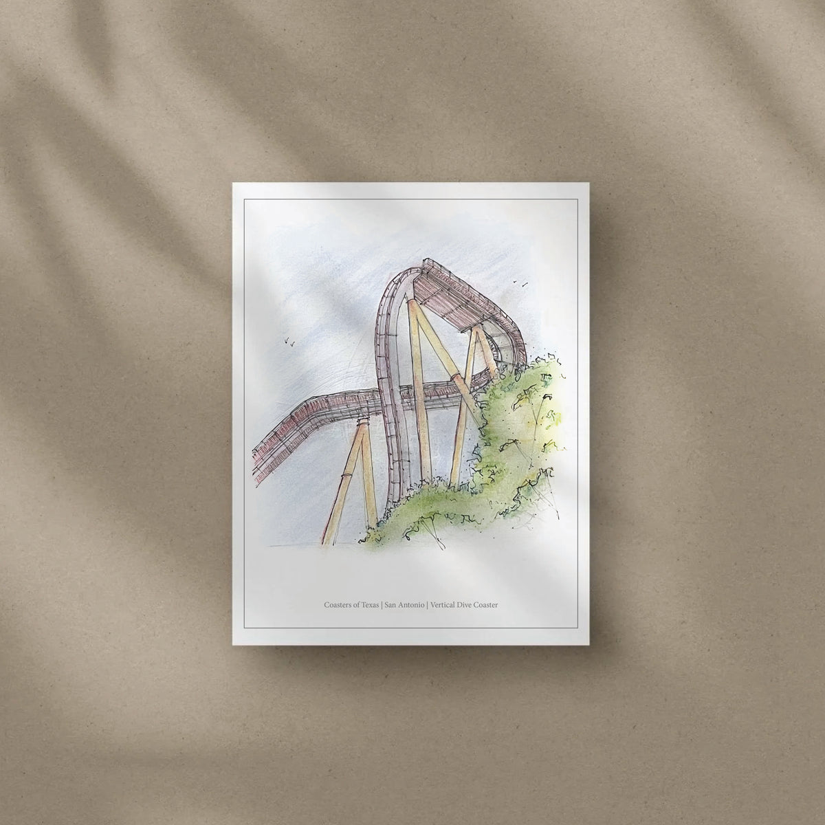 8x10 San Antonio Dive Coaster Print – view 2