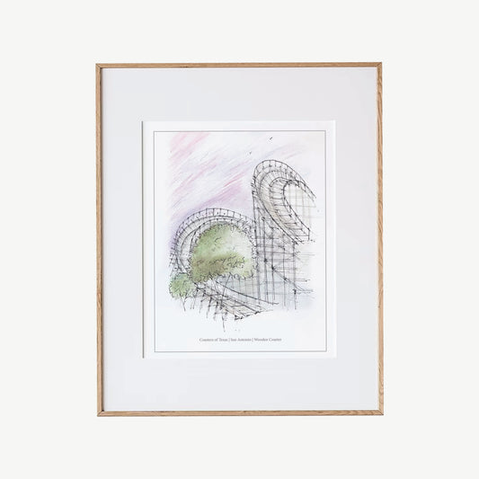 8x10 San Antonio Wooden Coaster Print