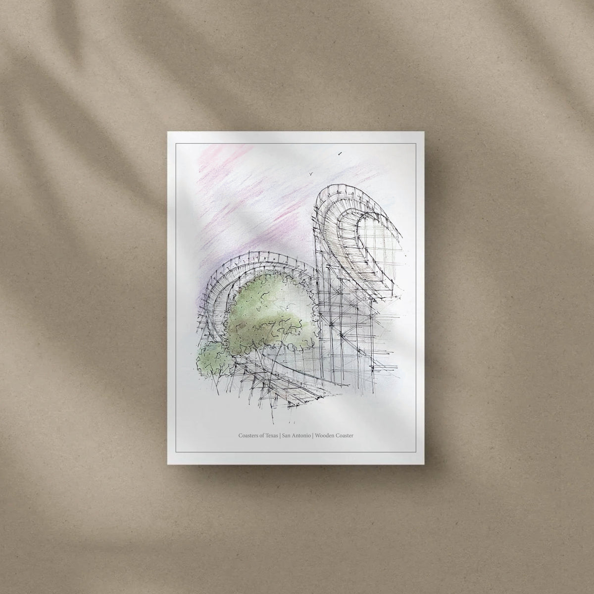 8x10 San Antonio Wooden Coaster Print – view 2