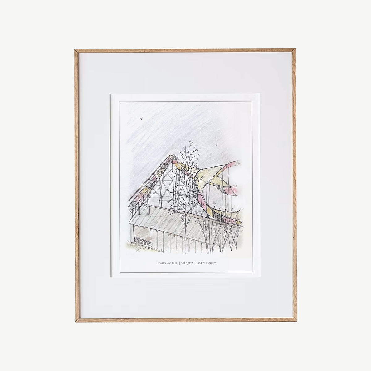 8x10 Texas Bobsled Coaster Print