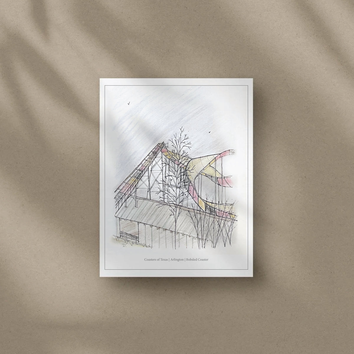 8x10 Texas Bobsled Coaster Print – view 2