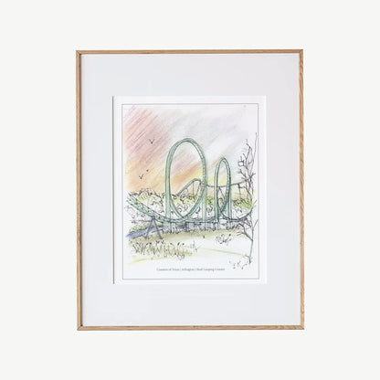 8x10 Texas Double-Loop Coaster Print