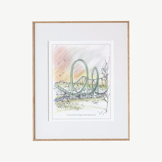 8x10 Texas Double-Loop Coaster Print