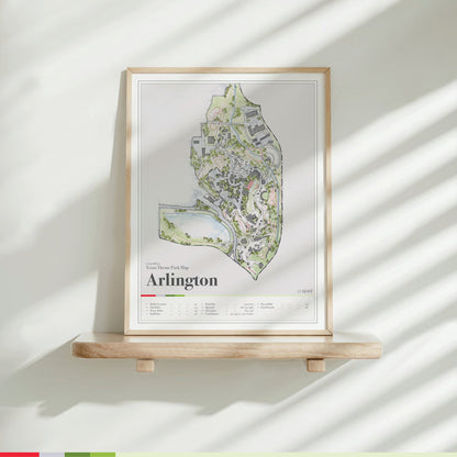 Arlington Texas theme park map print by Coaster Expressions